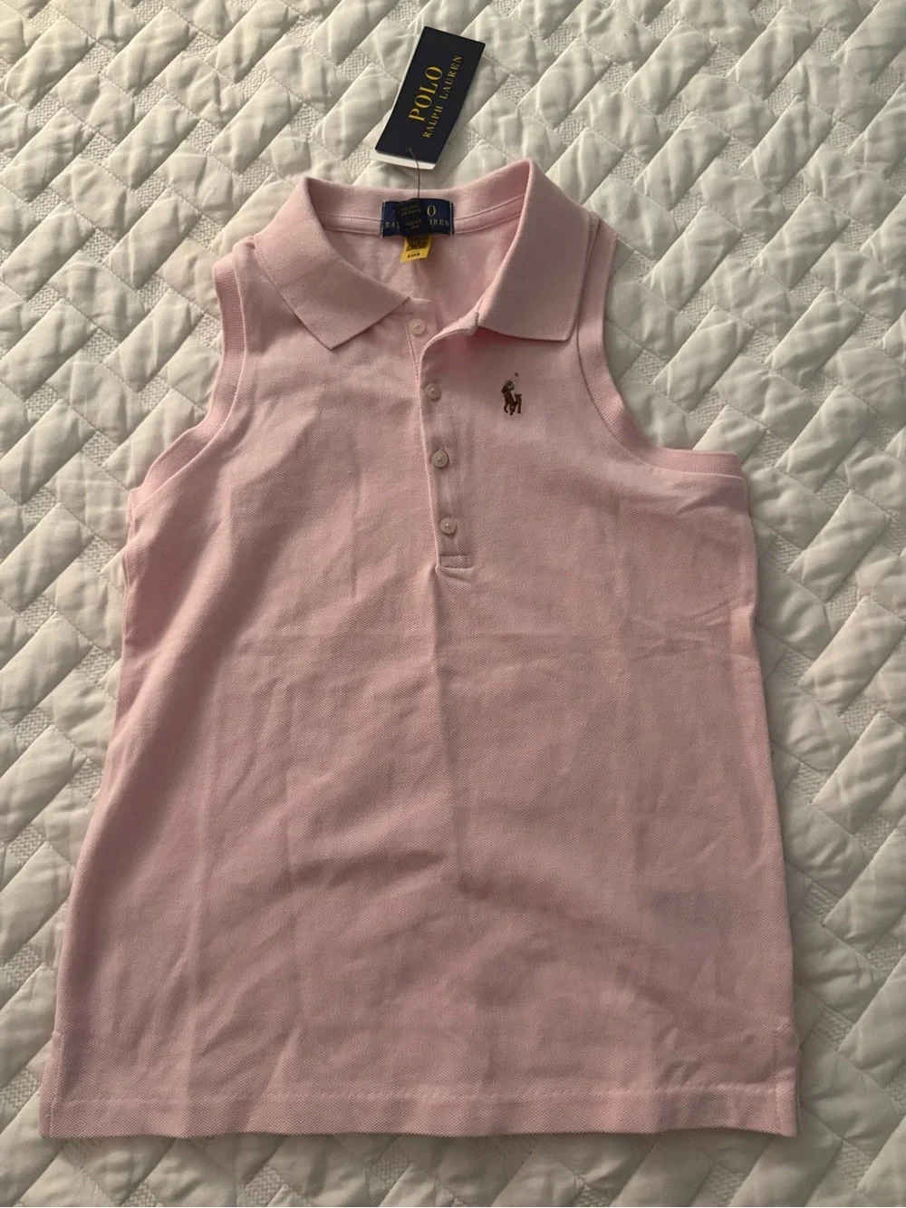 Ralph Lauren Light Pink Sleeveless Polo Top for Kids size 8-10